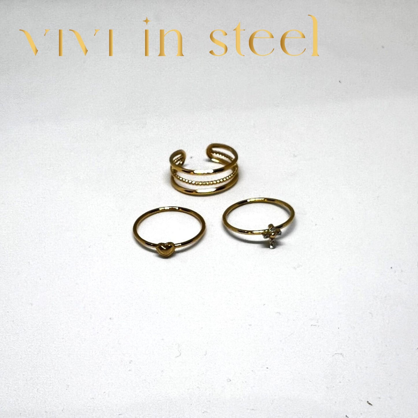 Set anelli love regolabili